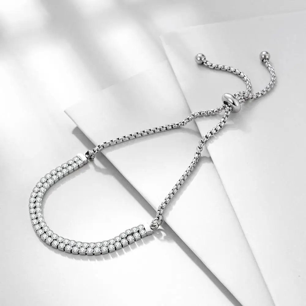 Браслет цепочка женский из нержавеющей стали с кристаллами|Цепочки и браслеты| |