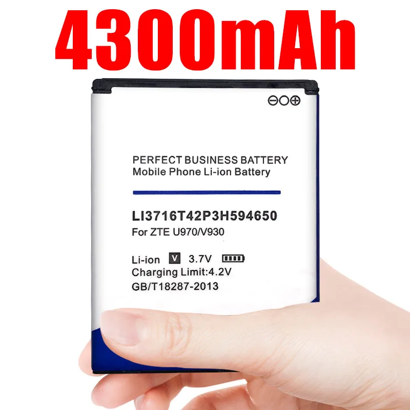 

Аккумулятор Li3716t42p3h594650, 4300 мА · ч, для Zte U970, V807, V930, U930, N970, V970, V889s, V889m, U795