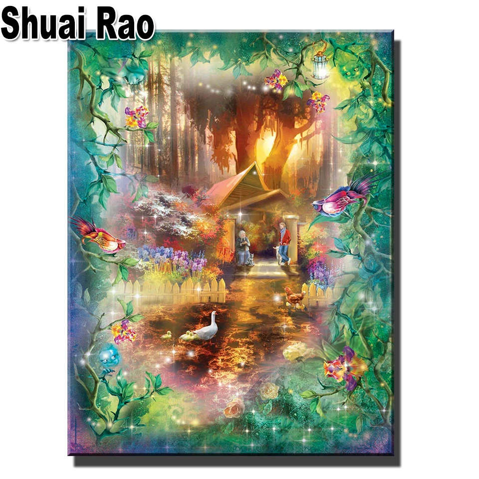 

Полноразмерная, квадратная, 5d алмазная живопись «сделай сам», картина фотография искусственного дома, мозаичная полная вышивка, домашний декор,