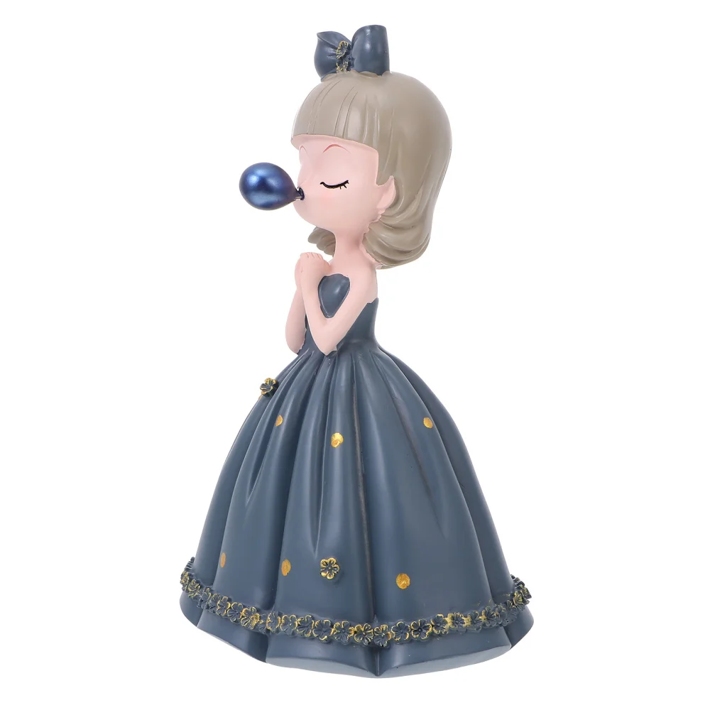 

1Pc Birthday Desktop Ornament Cartoon Bubble Girl Decor Car Home Decor (Grey)