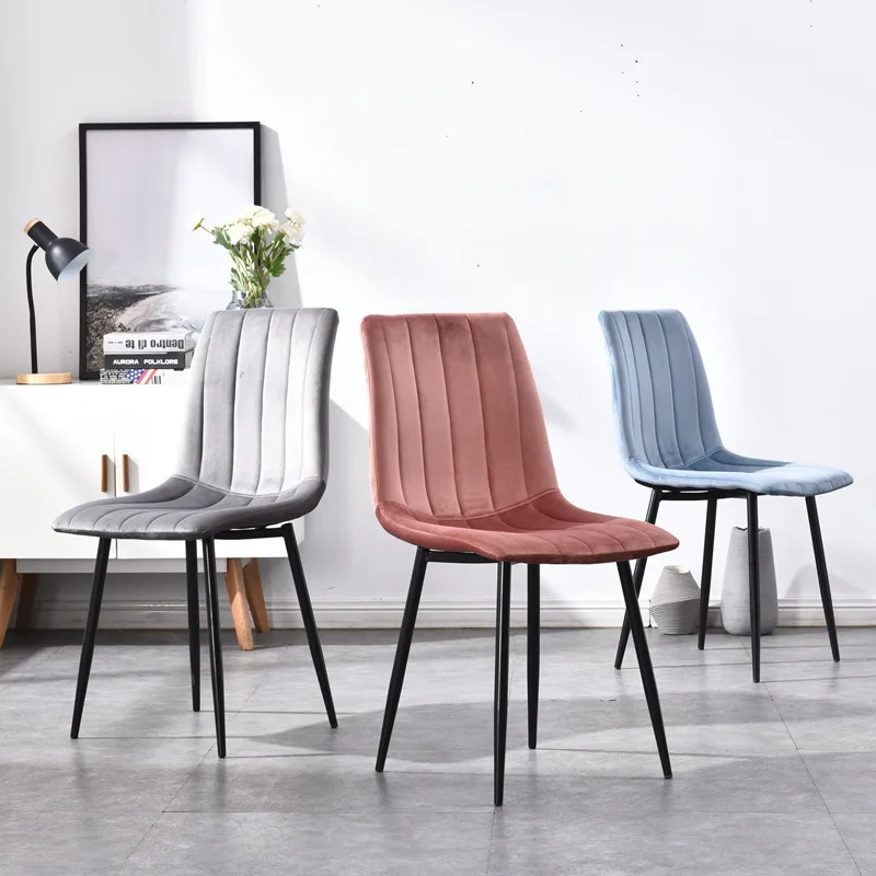 

4Pcs Nordic Light Luxury Backrest Home Living Room Dining Chair Modern Simple Hotel Datang Reception Dining Chair Furniture