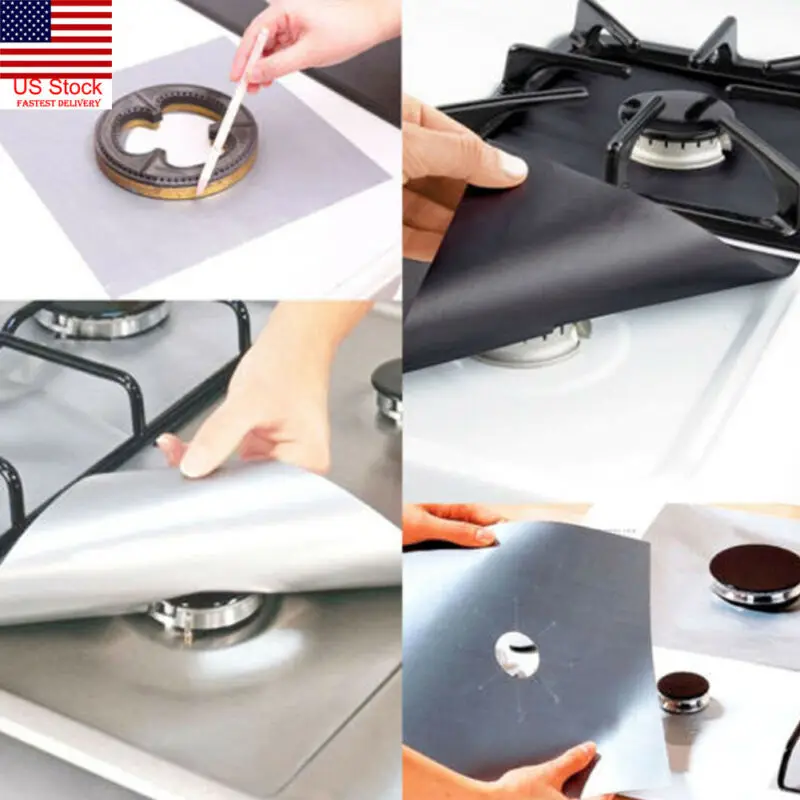 

FAROOT 4 шт гаджеты для кухонных инструментов плита верхняя чистая Защитная крышка коврик многоразовый коврик для защиты поверхности плиты 27X27...