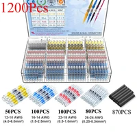 1200800300pcs solder seal wire connectors kit heat shrink butt connectors waterproof and insulated electrical wire terminals