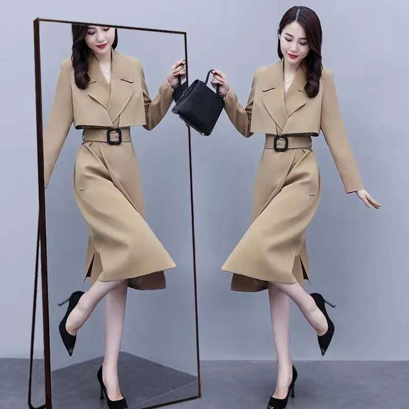 Женский элегантный офисный костюм Новинка осени 2022 модное платье топ куртка