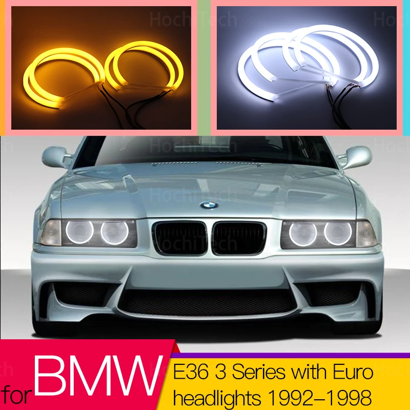 

Switchback Cotton Light LED Angel Eye Halo Dual Color for BMW E36 3 Series with Euro Headlights 1992-1998