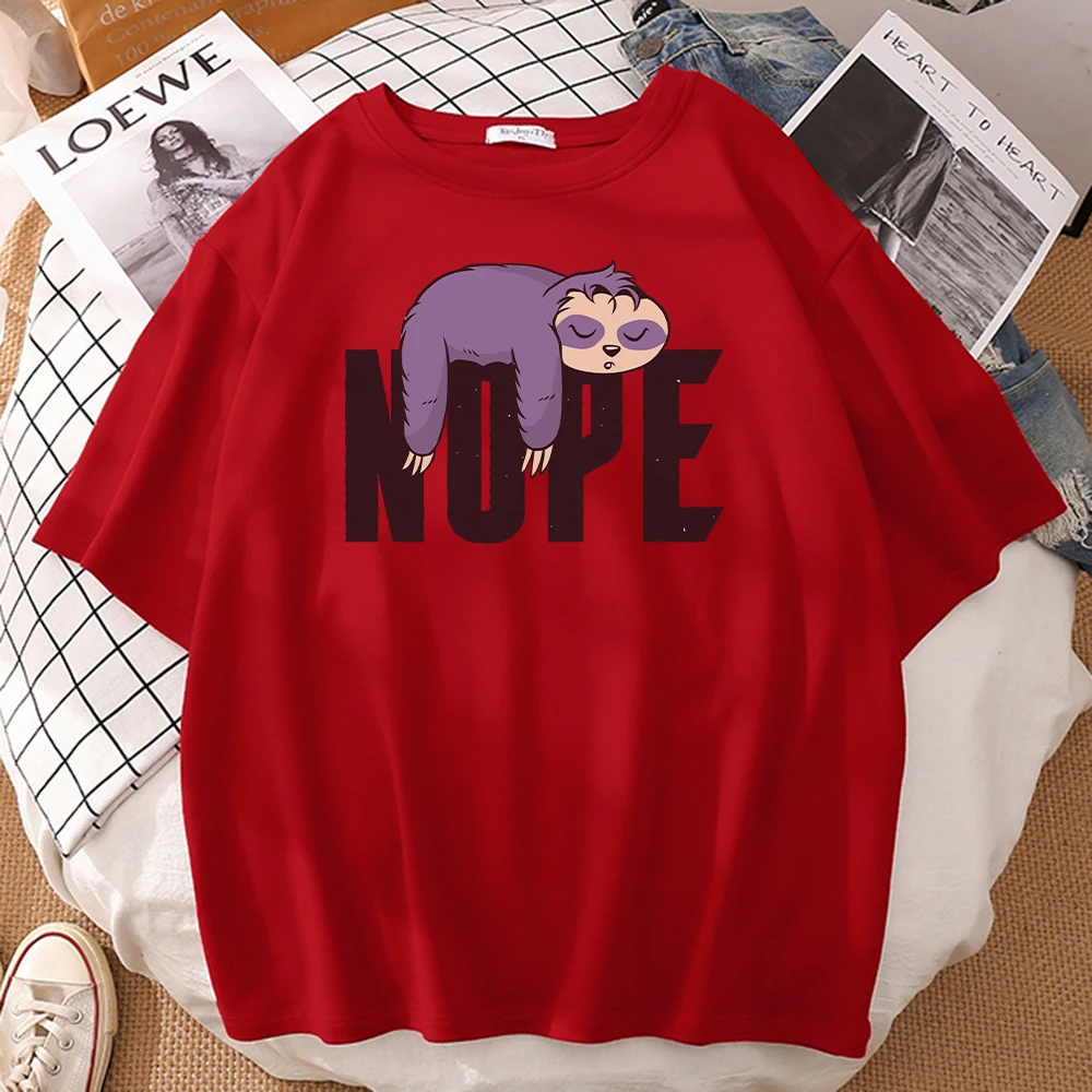 

Soft Crewneck Tshirt Cool Oversized Male Tshirts Sloth Sleeping On His Stomach Prints T Shirt Mens Casual Comfortable Tee Shirt