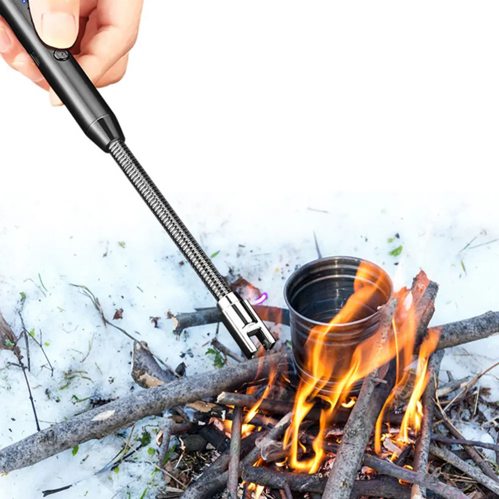 

1Pc Multifunction Gas Stove Candle Lighter Windproof Bendable Lighter Black