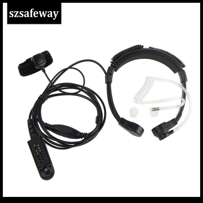 Двухсторонний радио Handsfree горло микрофон с выдвижным шейным микрофоном наушник