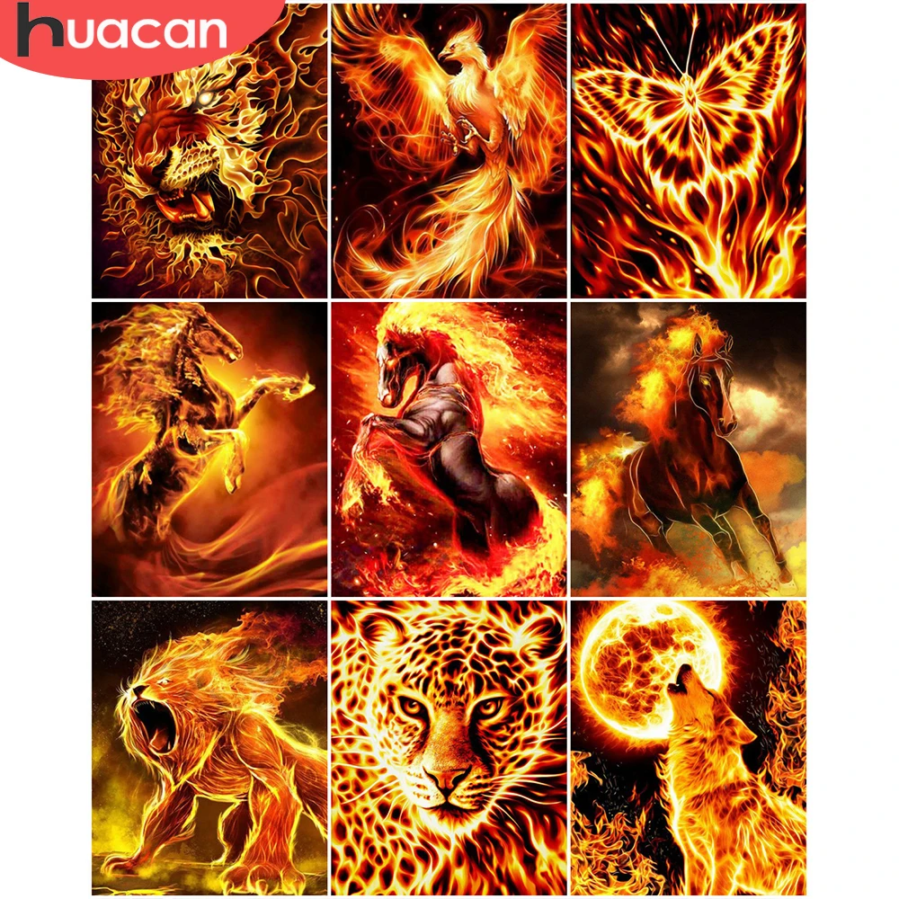 

HUACAN картина по номеру лошадь животные наборы для взрослых живопись по номеру Лев рисунок на холсте Ручная роспись подарок украшение дома