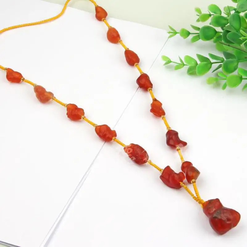 Этническая цепочка для свитера красочная нестандартная ониксовая шероховатая