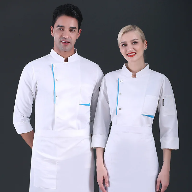 

Униформа официанта, шапка шеф-повара, униформа шеф-повара, Мужская Осенняя форма с длинными рукавами для столовой, кухни, выпечки, гостиницы,...