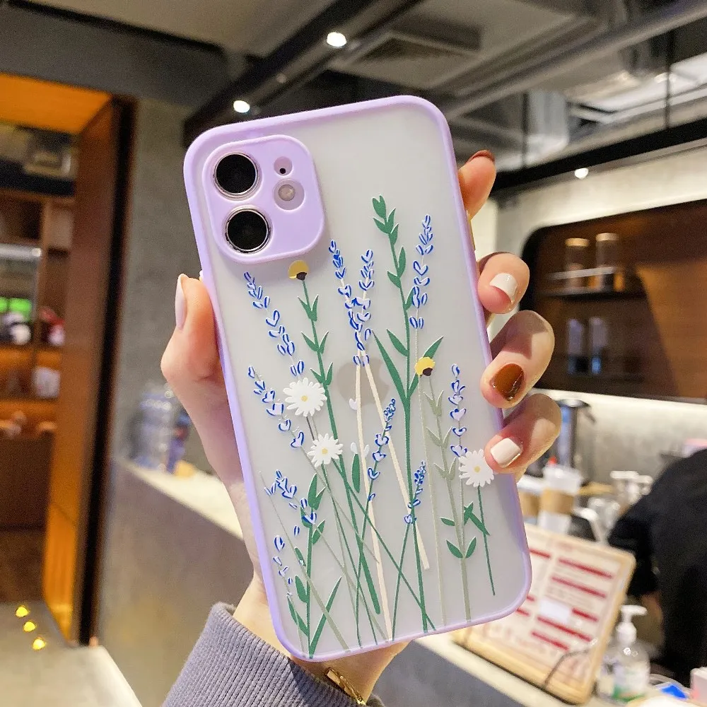 

sumkeymi For iPhone 12 Pro Max Case Flower Leaf Phone Cases For iPhone 11 Pro Max XR XS Max 6 7 8 Plus X Back Cover