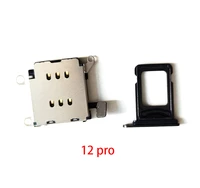 10setlot dual sim card reader tray slot holder adapter connector flex cable for iphone 12 pro max replacement parts