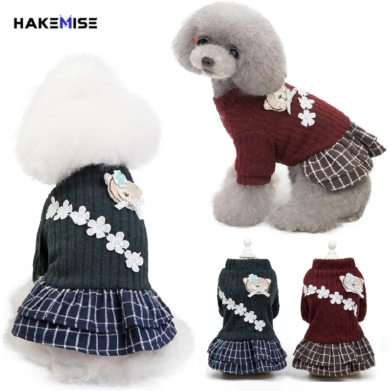 Клетчатые платья для щенков и собак средней длины | Дом сад