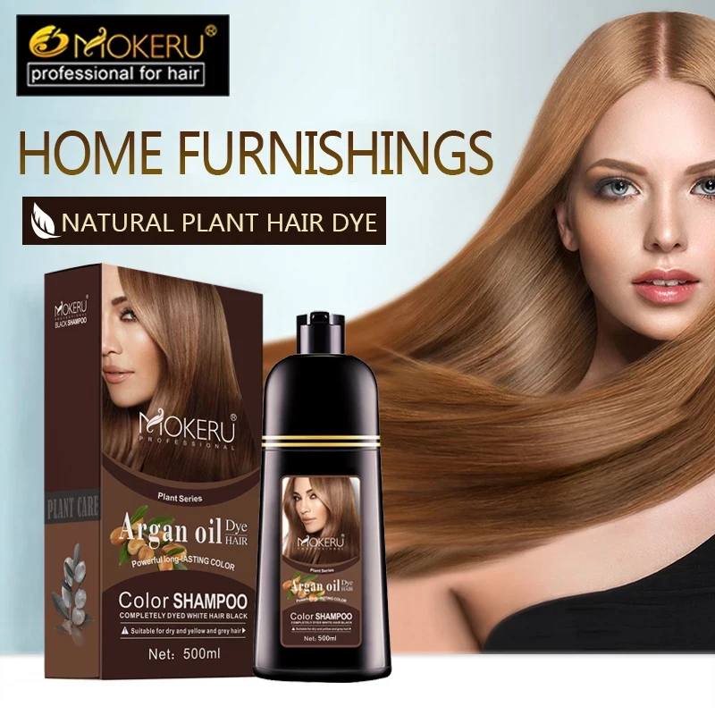 

Dropshipping 30PCS 500ml Natural Organic Long Lasting Fast Permanent Hair Dye Shampoo For Women Gray Hair Coloring Treatment