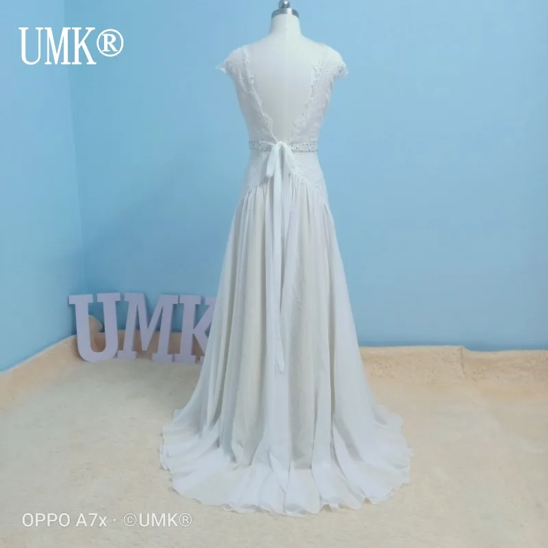 УМК в стиле бохо кружевное шифоновое Пляжное свадебное платье сексуальное с