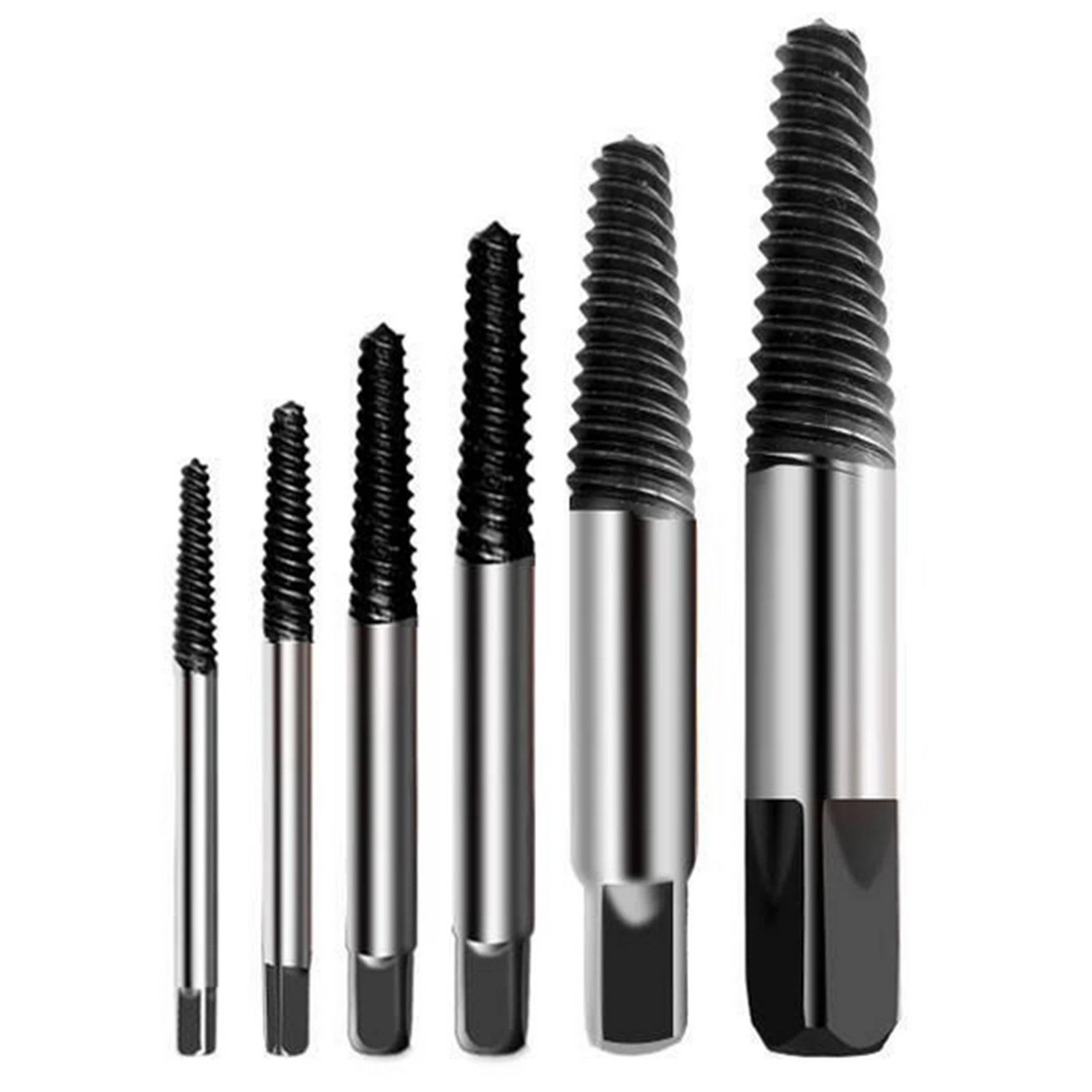

5Pcs/Set Screw Extractor Serrated Thread Square Head Broken Damaged Screw Bolt Remover Tools