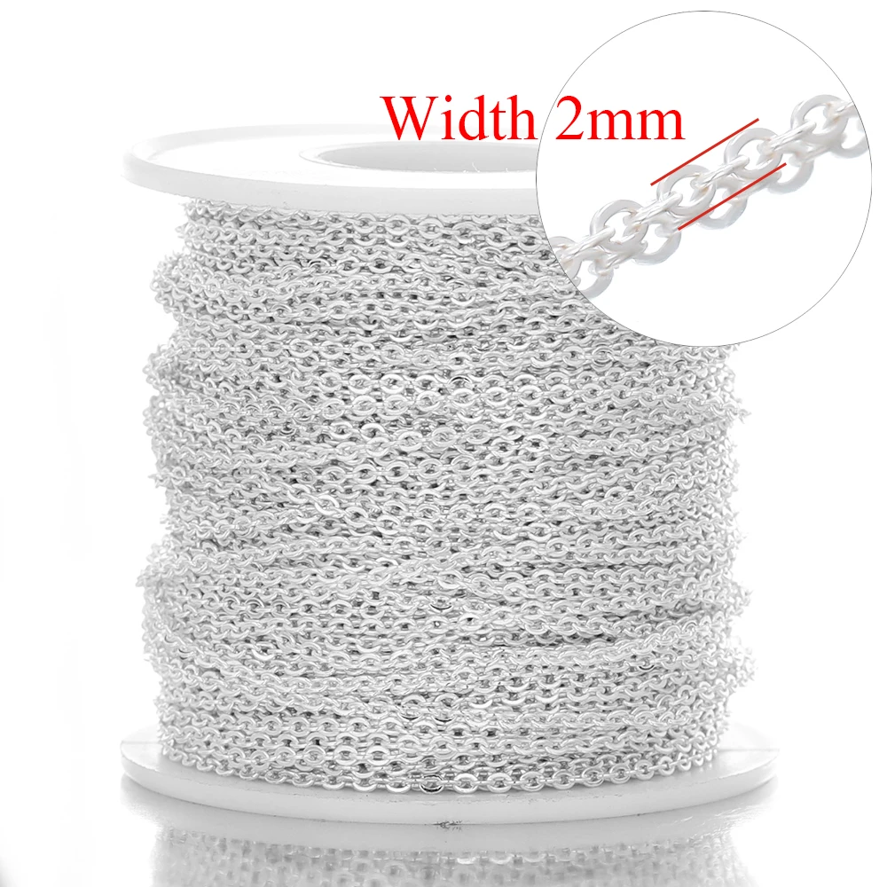 

2 Meters Stainless Steel Rose Gold 18K Gold Link Chains Necklace Bulk Cable for DIY Jewelry Making Findings 1mm 1.5mm 2mm Width
