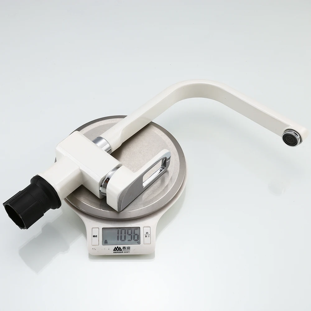 Квадратный смеситель для кухонной раковины myне хромированный/Белый 360 градусов