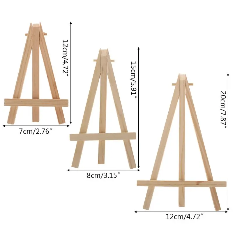 Natural Wood Mini Easel Frame Tripod Display Meeting Wedding Table Number Name Card Stand Display images - 6