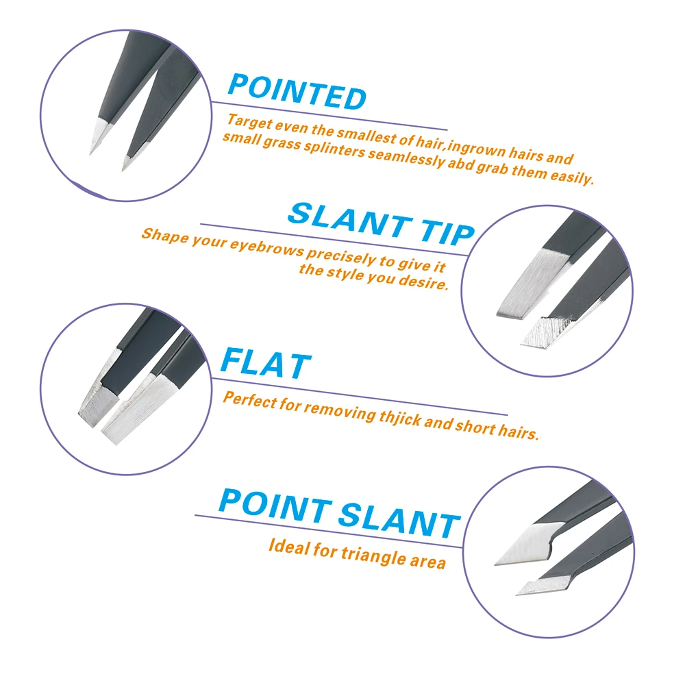 

4Pcs Anti-static Stainless Steel Tweezers Maintenance Tools Industrial Precision Straight Tweezers Repair Tools For Eyebrow DIY