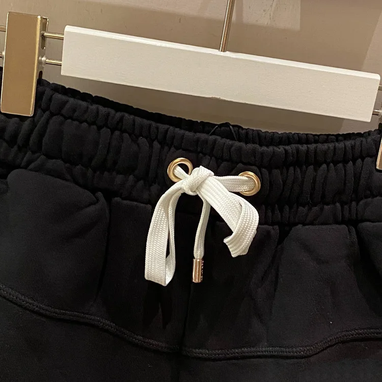 

Pants 2021 Women Spring and Summer New High-waist Drawstring White Shorts