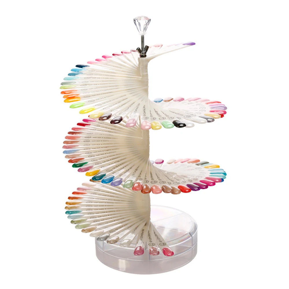 

120pcs False Nails Display Stand Spiral Fan Nail Board Tips Salon Manicure Showing Shelf Practice Tools Holder Nail Art