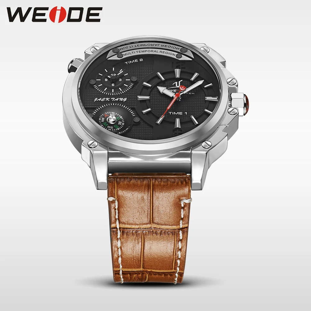 Спортивные роскошные часы WEIDE с несколькими часовыми поясами кварцевые мужские