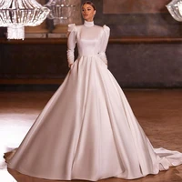 sevintage boho wedding dresses long sleeves high neck a line bridal dress bohemian custom made wedding bride gown