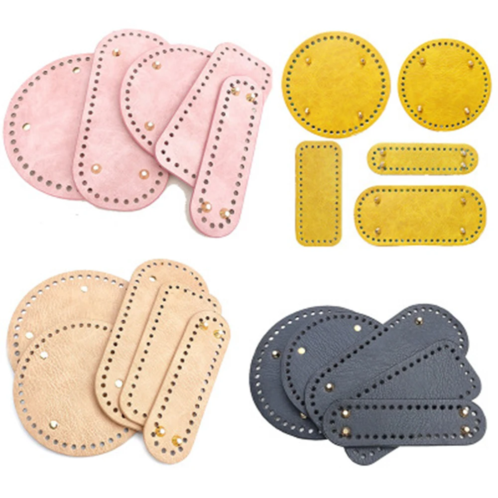 

Round Leather Bottom With Holes Rivet For Knitting Bag Handbag Diy Women Shoulder Crossbody Bags Accessories High Qualtiy