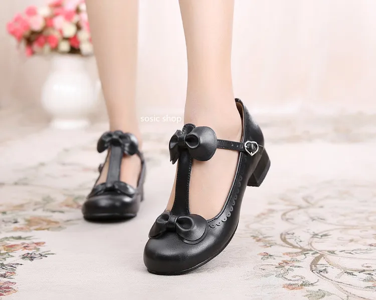 

Sweet lolita shoes lace bowknot princess kawaii shoes round head low heel women daily shoes kawaii girl lolita cosplay loli