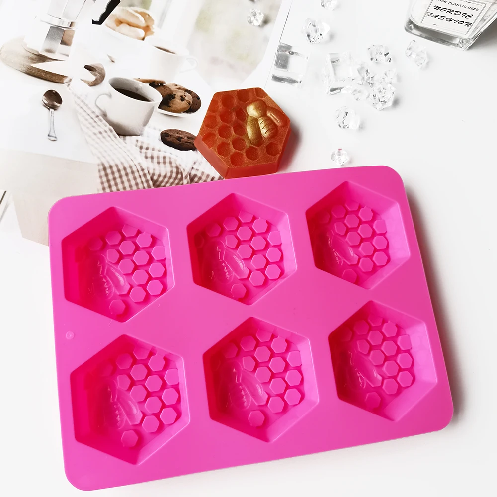 Новая силиконовая форма для мыла в виде пчелы с 6 емкостями изготовления 3D сделай