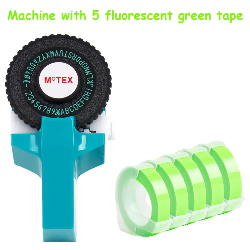 Небесно-Голубой MoTex E101 принтер мини DIY Ручная Совместимость для dymo 3D тиснение ручная лента ручная машинка надпись машина - Цвет: machine add 5 tape