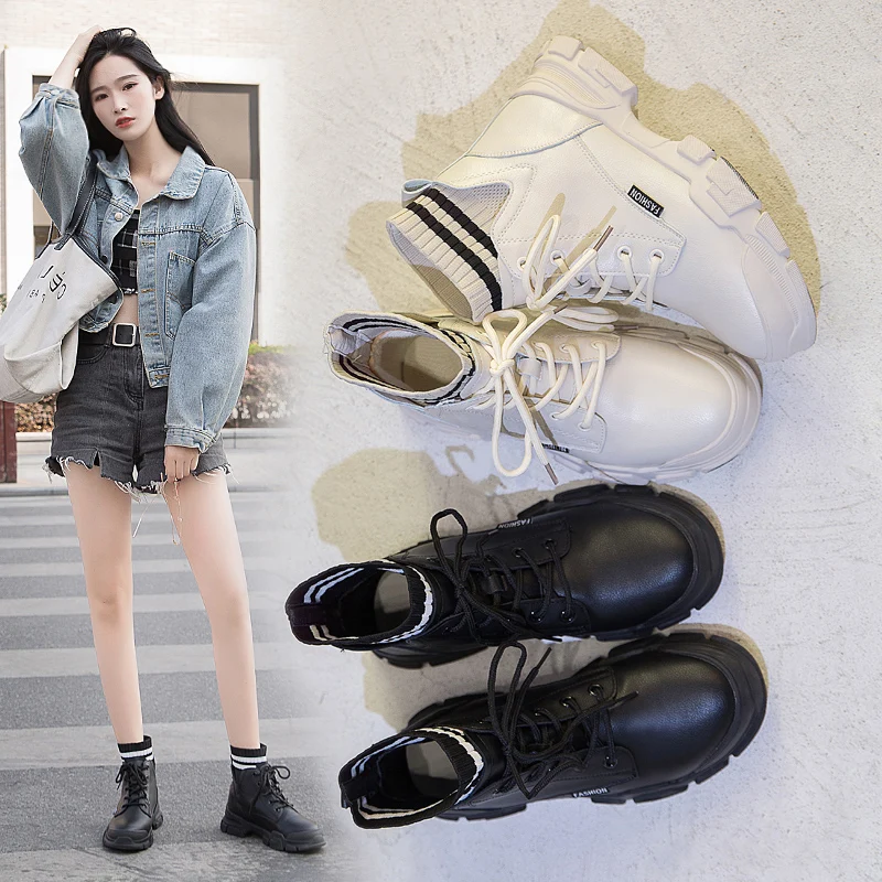 Женские ботинки с бархатной подкладкой маленькие повседневные туфли-носки