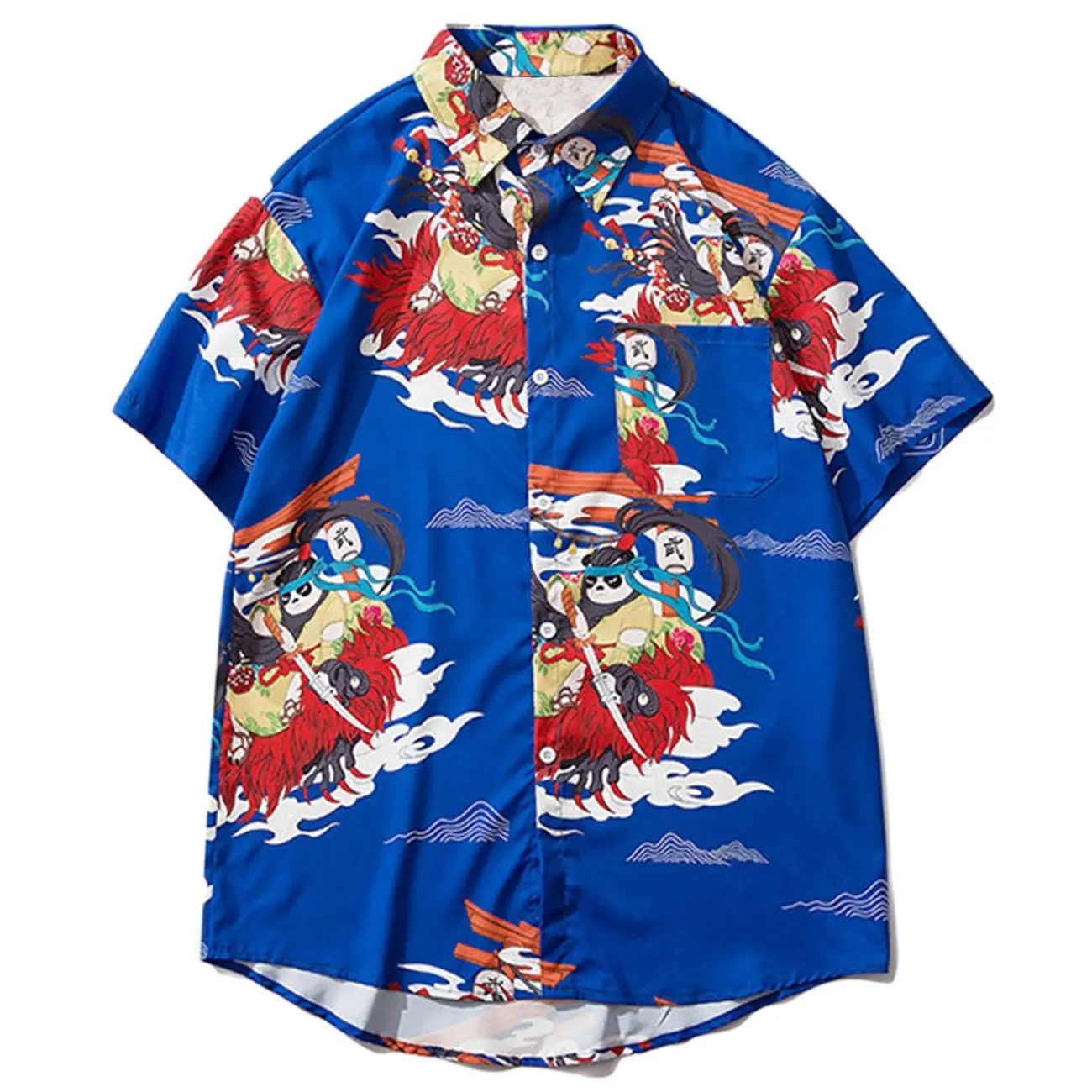 Женская пляжная рубашка с принтом самурая панда летняя японская футболка