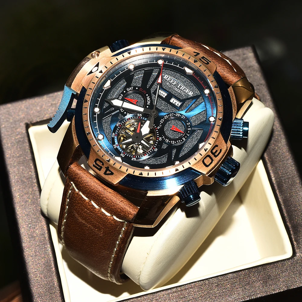 Часы наручные мужские с простым циферблатом и автоматическим ремешком из