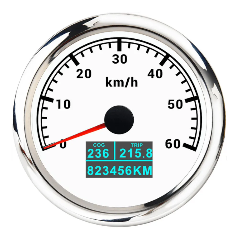 

60 км/ч 120 200 км/ч 60MPH 85 мм Датчик GPS Спидометр с антенной 7 цветов светодиодный измеритель скорости 3 в 1 COG TRIP Одометр для лодки автомобиля 9-32 В