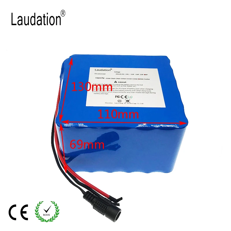 Laudation 24В 20ah велосипедный аккумулятор 25 2 в 19200 мАч литий-ионный 6S 6P 350W E велосипед 250W