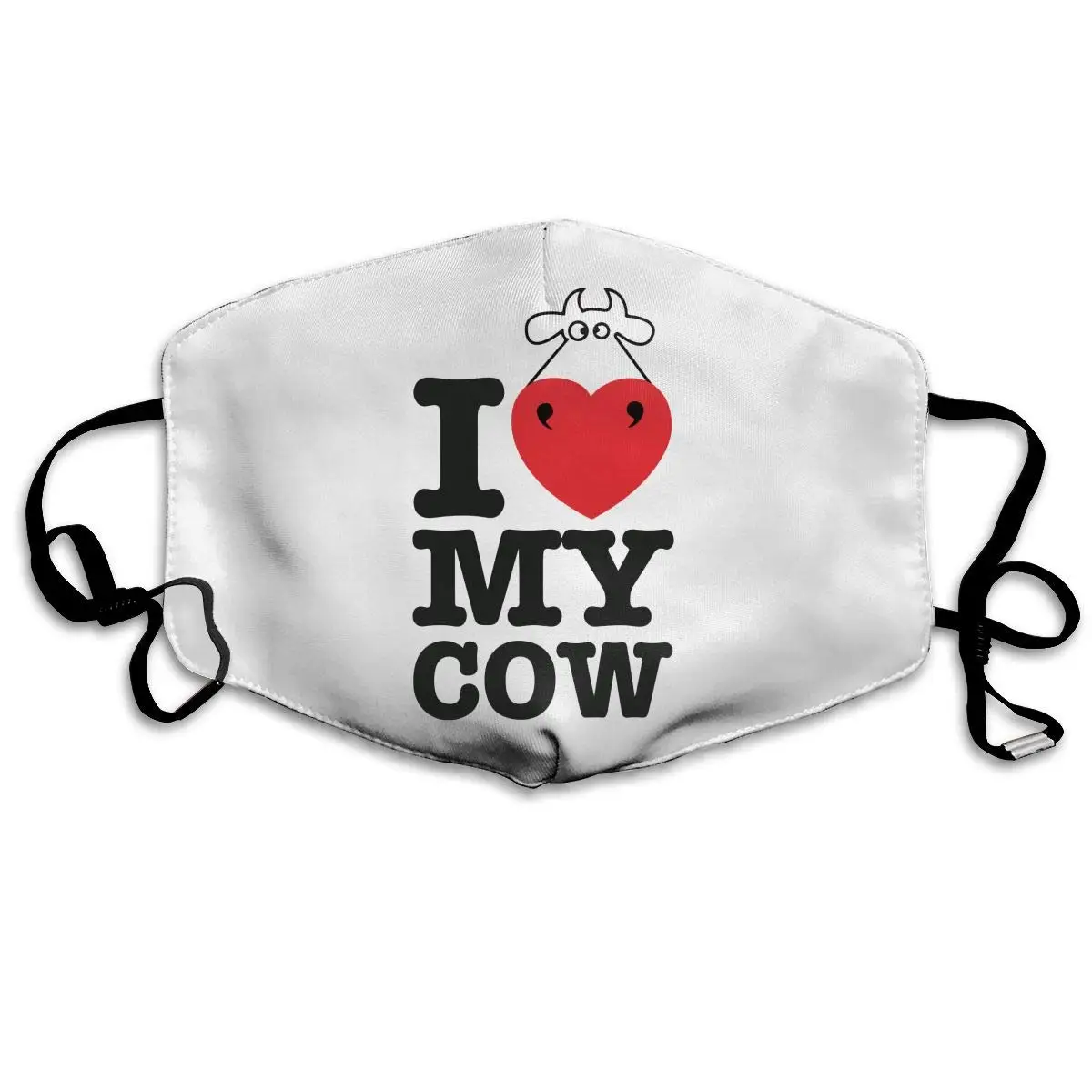 

Моющаяся многоразовая маска I Love Cow, хлопковая противопылевая маска на половину лица для детей, подростков, мужчин, женщин, мужчин с регулиру...