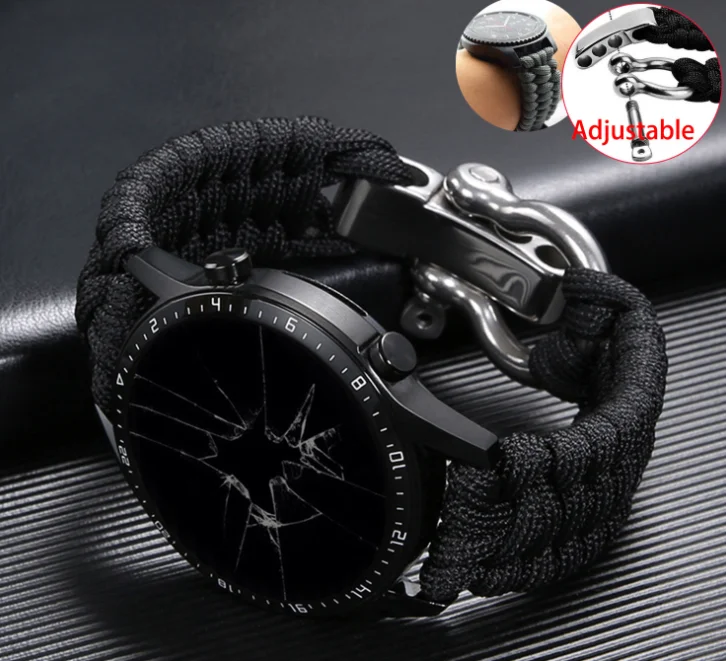 for Samsung Galaxy Watch 42mm 46mm Band 22mm for Samsung Galaxy Watch 3 41mm 45mm Nylon Sports Bracelet Watch band Braided Strap