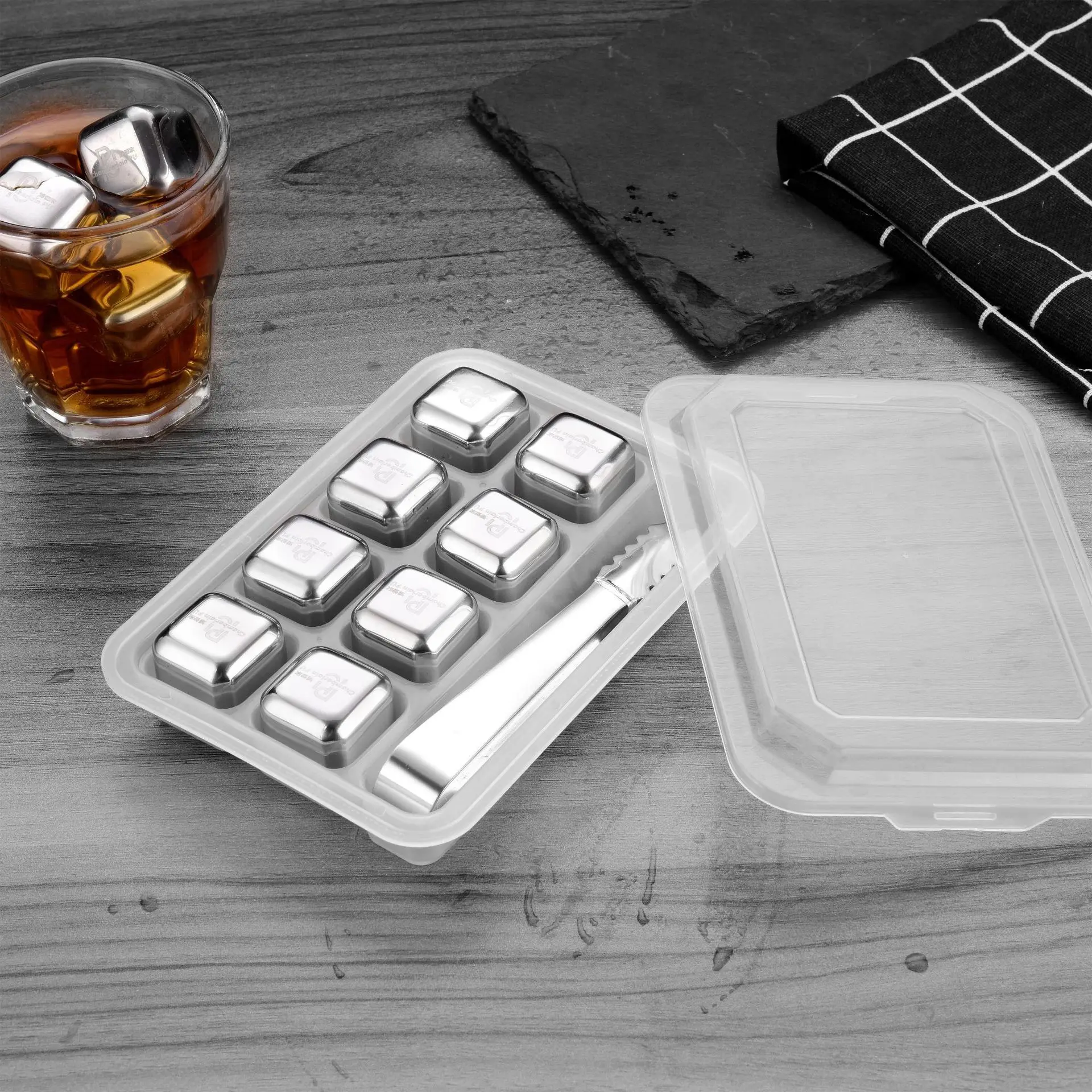 

304 Stainless Steel Ice Cubes Metal Quick-Frozen Tartar Ice Granulator Wine Beer Cooler Chiller Whiskey Stones Keep Cold Longer