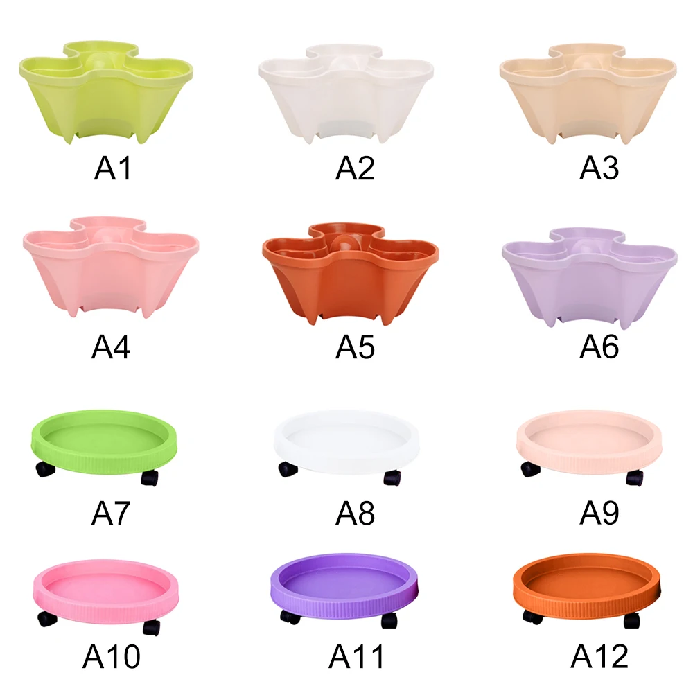 

Removable Flower Pot Tray Round Plastic Tray Heavy Duty Flower Pot Rack Plant Caddy Rolling Potted Plant Stand Apr15