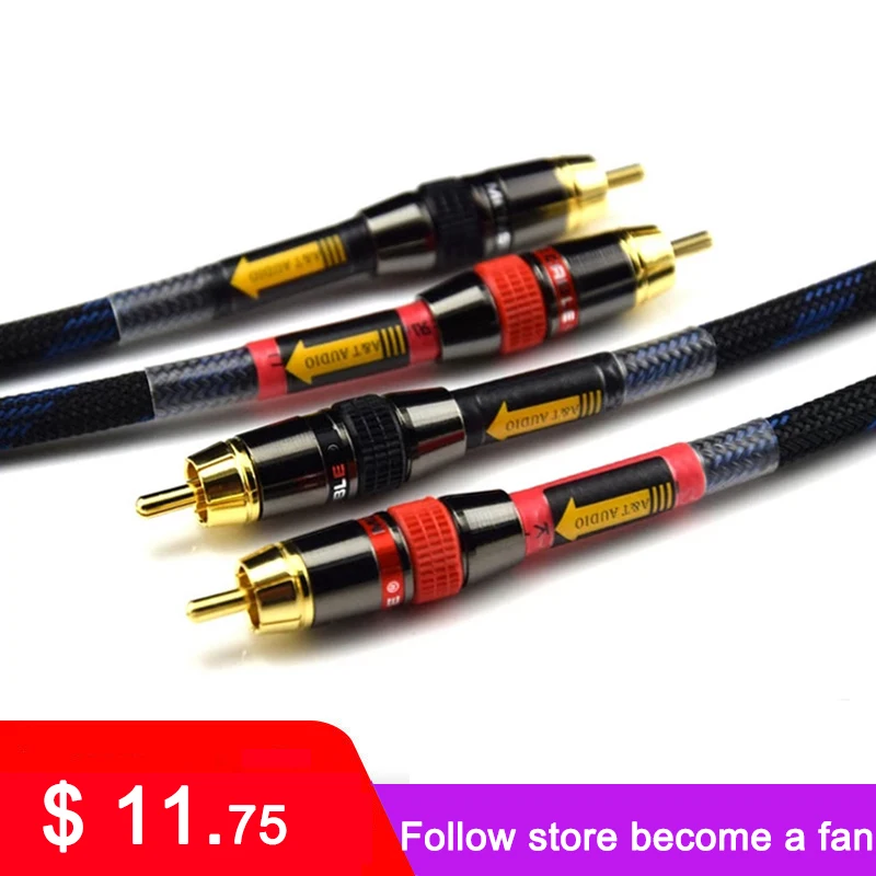 ATAUDIO Hifi RCA кабель высокого качества 4N OFC HIFI 2RCA штекер аудио DAC D90 A90 E30 D10 AD18 SP200|Кабели