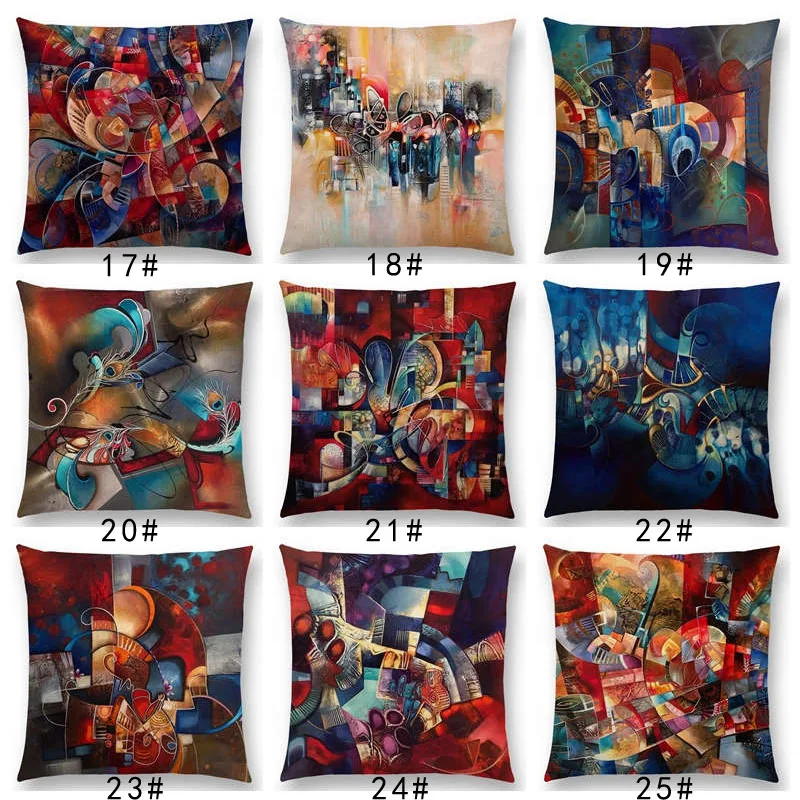 Hot Sale Newest Fashion Nordic Style Splicing Colour Abstract Cushion Cover Home Pillow Case Linen Cotton Pillows Covers A0089 | Дом и сад