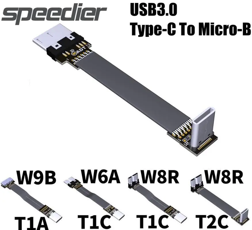 

USB 3,0 Micro B к USB 3,0 Type-C «штырь-штырь» кабель для синхронизации данных и зарядки с плоским экраном адаптер для подключения Micro-USB FPC FPV