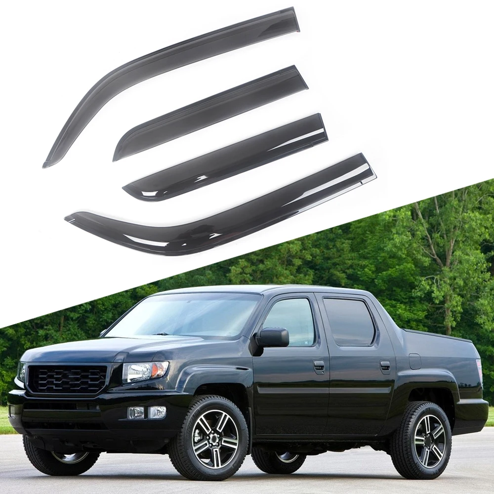 

Ветровые дефлекторы для боковых окон Honda Ridgeline 2006-2018, козырек для двери с защитой от дождя, вентиляционные оттенки, козырек для темно-дыма