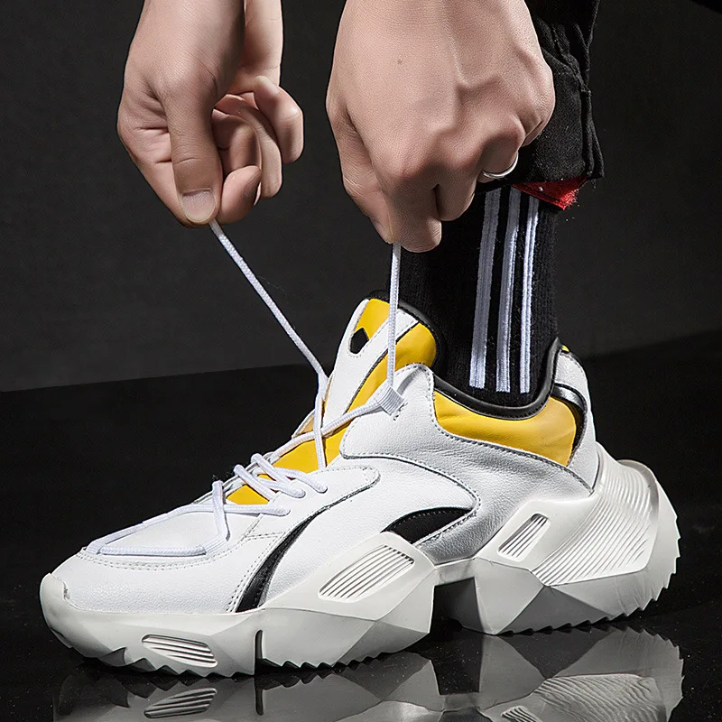 2019 Для мужчин ботинки с массивным каблуком качественные дышащие из