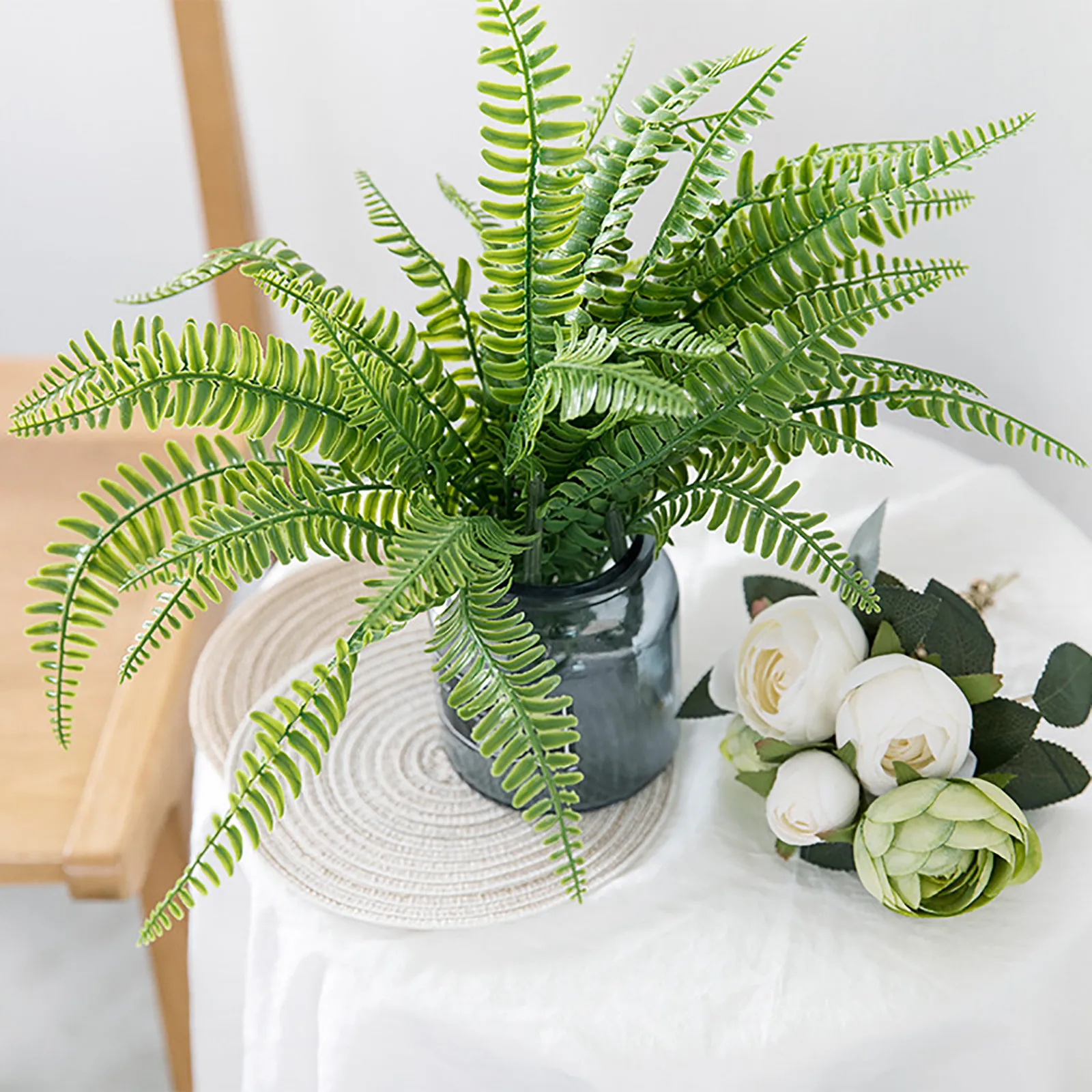 6 шт. Искусственные растения Подделка пластик Зелень кустарника УФ-устойчивая пшеница для декорации дома и сада.