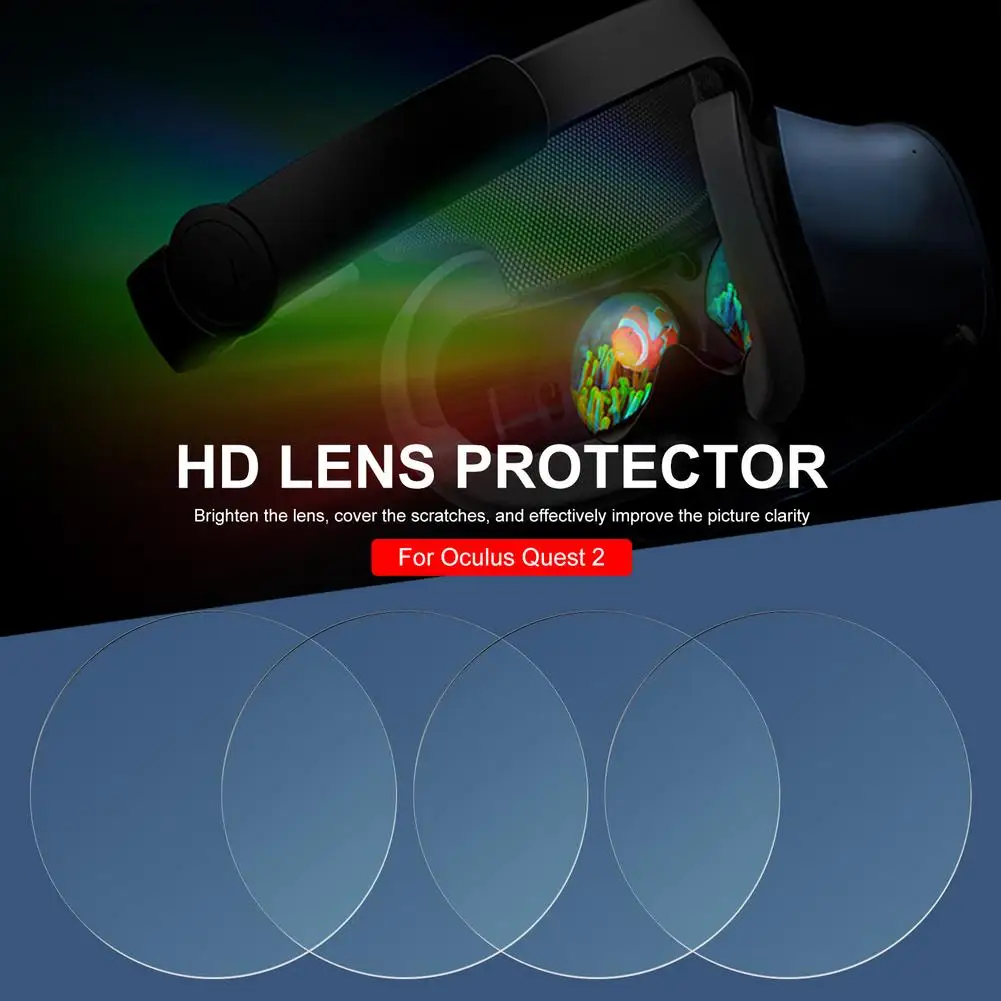 

VR Accessories For Oculus Quest 2 Vr Glasses TPU Soft Film VR Lens Protector HD Film Anti-scratch For For Oculus Quest2 4pcs