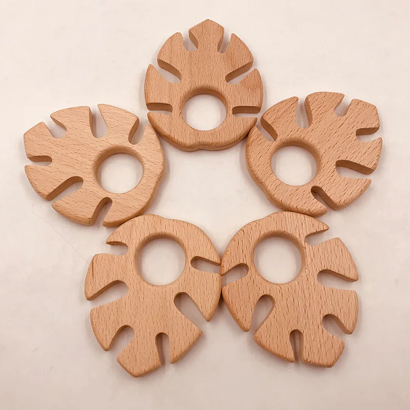 DIY мультфильм листья Натуральный Бук Woode Прорезыватель Соска цепи 3C безопасности сертификации деревянный Прорезыватель игрушки для новорожденных подарок